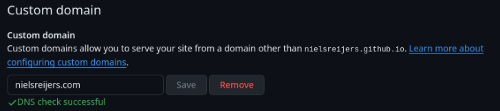 GitHub custom domain ok